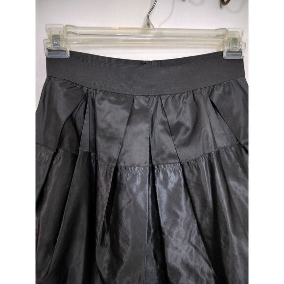 SK171) Donna Karan Collection Charcoal Pleated Tiered Pullon Full Skirt Small? - Picture 5 of 7